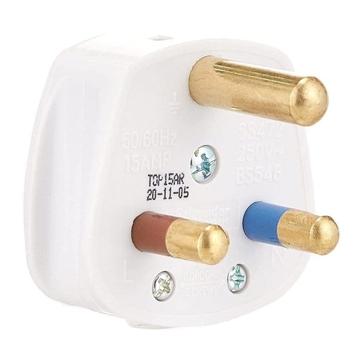 Schneider Switches & Sockets Schneider 3 Pin Rounded 15AMPS Plug top