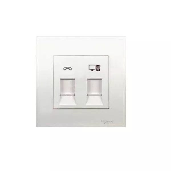 Schneider Switches & Sockets Schneider Vivace 1-Gang Telephone & Data Outlet with Shutter