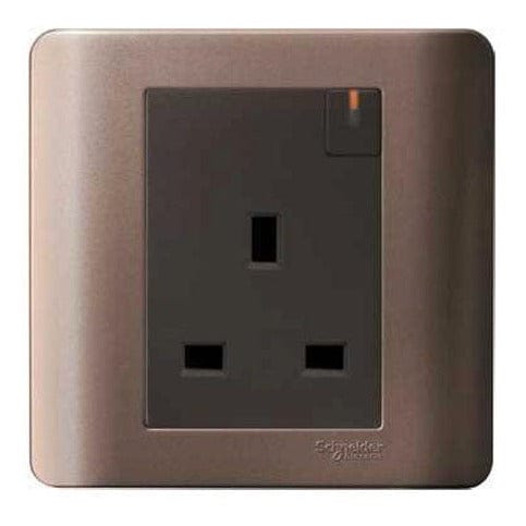 Schneider Switches & Sockets Schneider Zencelo 13A Single Socket