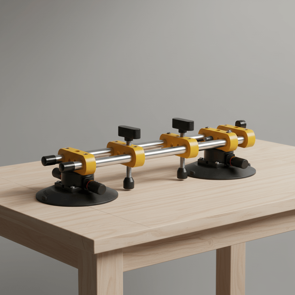 SGS Oscillating Tool Accessories SGS 120kg Adjustable Double Vacuum Suction Cup with Air-Pump System & 150mm Pads