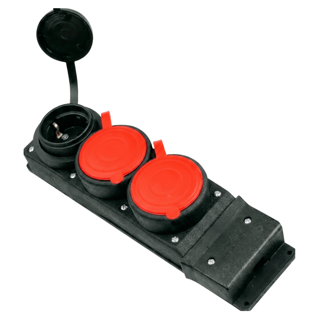 SGS Electrical Accessories SGS 25A Rubber Combination Socket with 2 Three-Phase and 1 Single-Phase Outlets - SGS3511