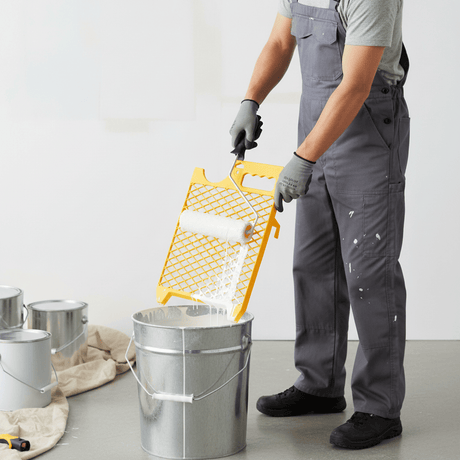 SGS Paint Tools & Equipment SGS 260 × 300mm Yellow Paint Roller Grid with Anti-Drip Mesh for Buckets and Containers - SGS379