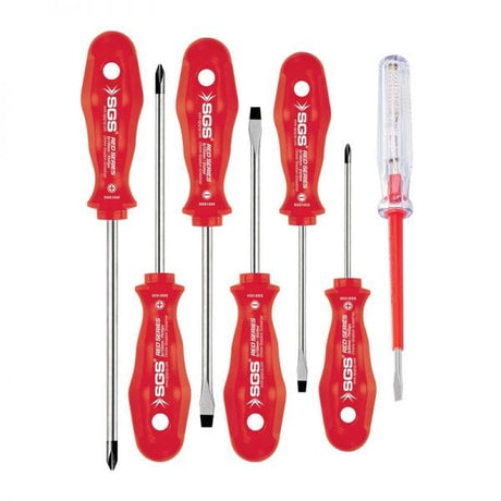 SGS Screwdrivers SGS 7 Pieces Screwdriver Set Red Series - SGS1040