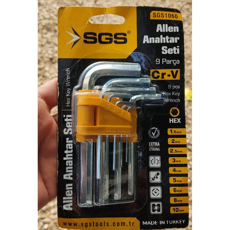 SGS Sockets & Hex Keys SGS 9-Pieces Hex Key Wrench Set (Allen Key) - SGS1060