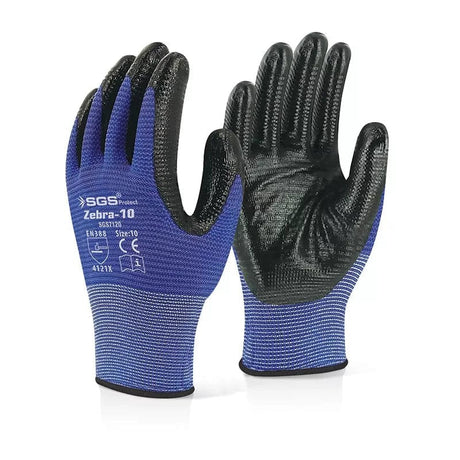 SGS Work Gloves SGS Nitrile Coated Polyester Gloves