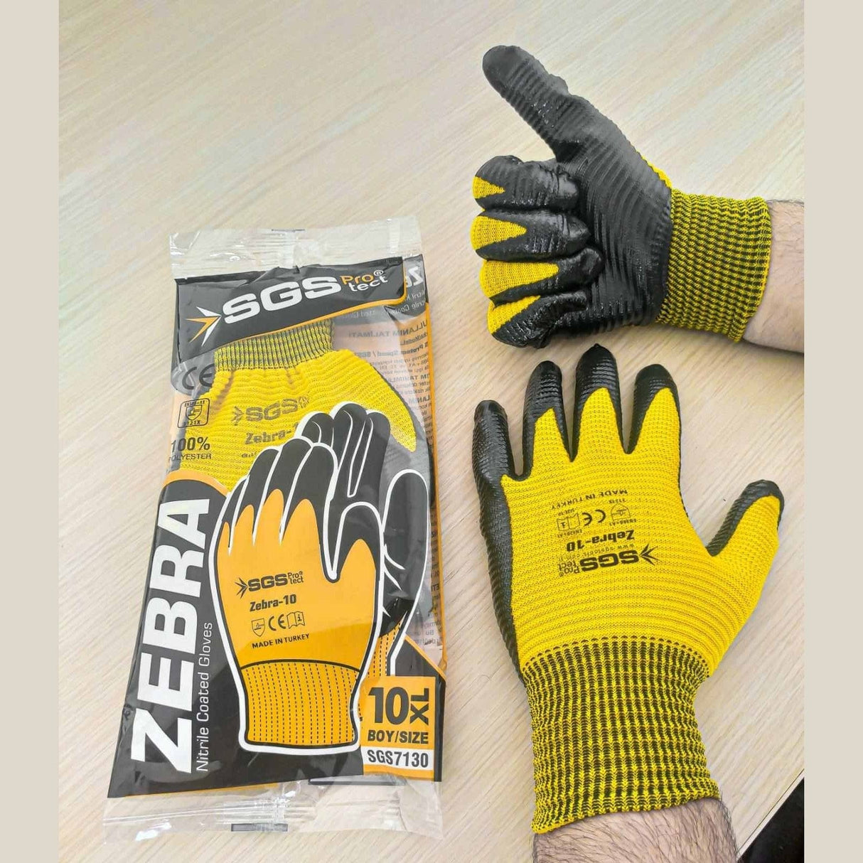 SGS Work Gloves SGS Nitrile Coated Polyester Gloves