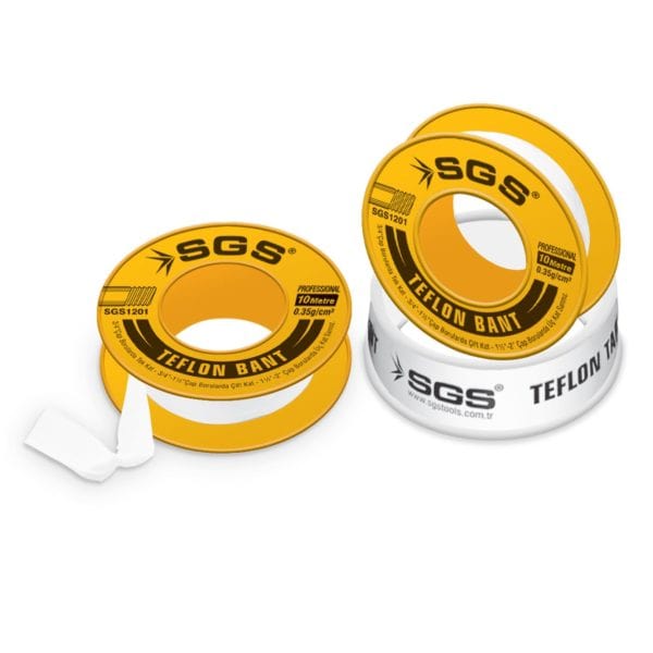 SGS Plumbing Parts & Fittings SGS Professional Teflon Tape PTFE Yellow 12mm x 10m 0.35G/CM3 - SGS1201