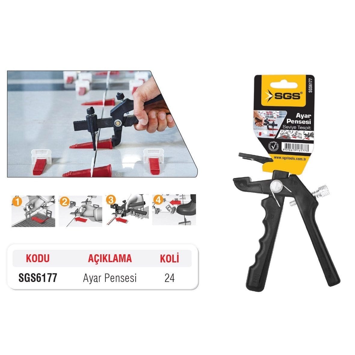 SGS Level SGS Tile Leveling Detection Adjusting Pliers - SGS6177