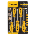 SGS Screwdrivers SGS Yellow Series 5-Piece Magnetic Flat & Phillips Screwdriver Set - SGS1055