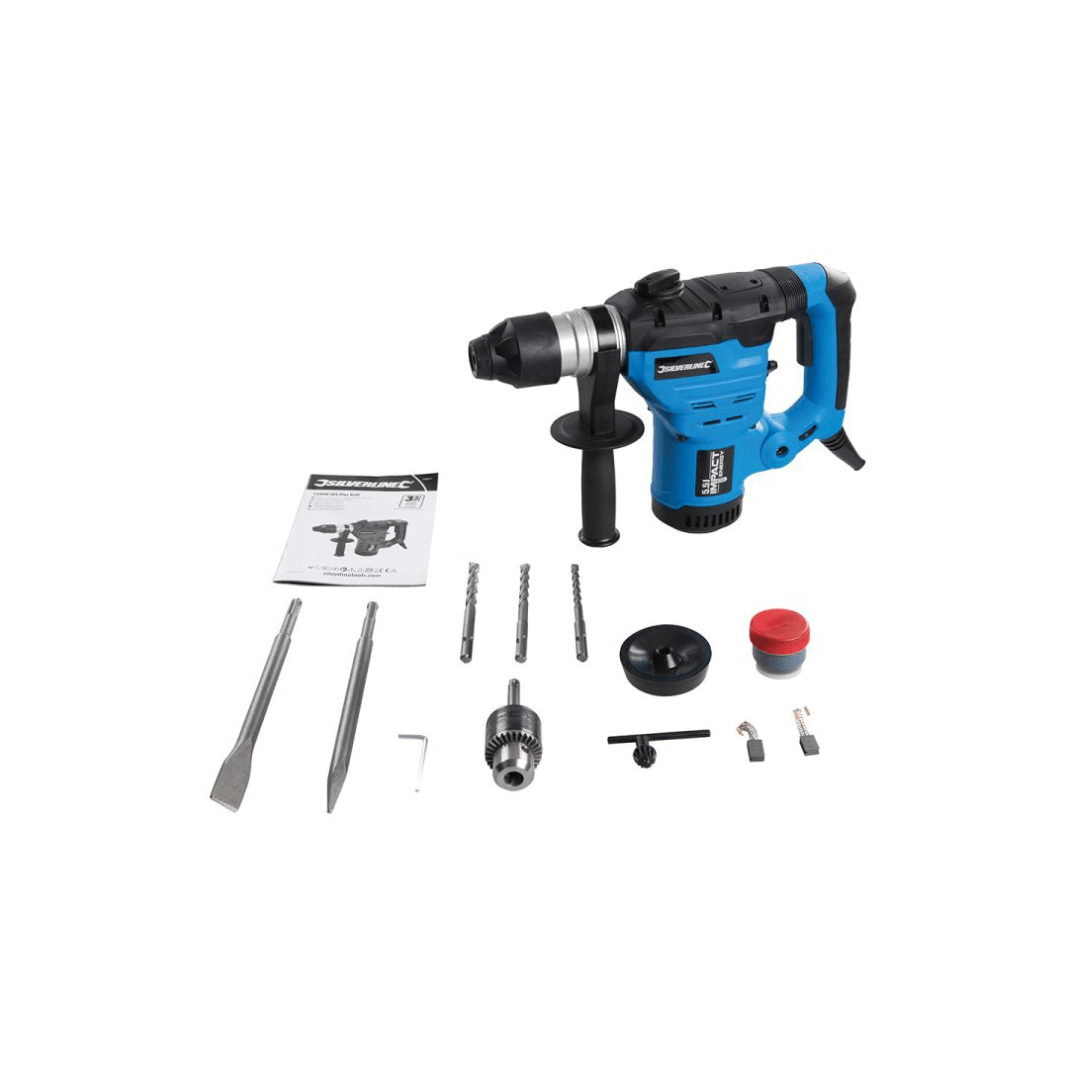 Silverline Drill Silverline Heavy Duty Rotary Hammer Drill with SDS Plus 1500W - 268819