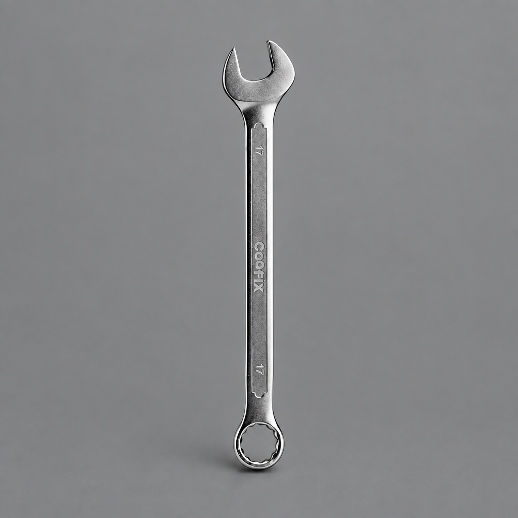Single Coofix combination spanner on grey