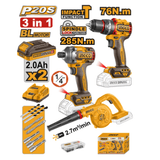 SM Bundles - Tools Tools Ingco Cordless 20V Impact Drill 76Nm + Impact Driver 285Nm + Blower + 2 Batteries - COSLI250182