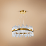 SM Electrical Ceiling Lights Modern Crystal Chandelier, Round Crystal Gold LED Hanging Ceiling Light - ESC-SJD-A-800