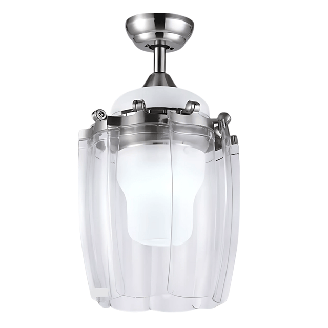 SM Electrical Ceiling Lights Modern Silver Chandelier Fan With Bldc Motor Reverse Air Flow Summer - ESC-400T