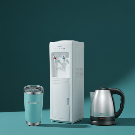 SM Essential Bundles Kitchen Appliances AquaFresh Hydration Kit - Decakila Water Dispenser, Stainless Steel Mug Tumbler 566ml And Decakila 1.8L Stainless Steel Electric Kettle 1500W