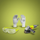 SM Essential Bundles Specialty Safety Equipment Dyllu Site-Standard Grinding Gear - Dyllu XL Cut Resistance Gloves - DTPG1805, Dyllu 710W Angle Grinder - DTAG15711, Dyllu Flank Protection Safety Goggles - DTSG1803