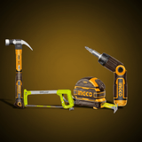 SM Essential Bundles Specialty Safety Equipment Essential Hand Tool Kit - Ingco Measuring Tape, Ratchet Screwdriver, Claw Hammer & Dyllu Hacksaw Frame