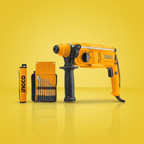 SM Essential Bundles Specialty Safety Equipment Ingco Heavy Duty Rotary Hammer & Bits Bundle