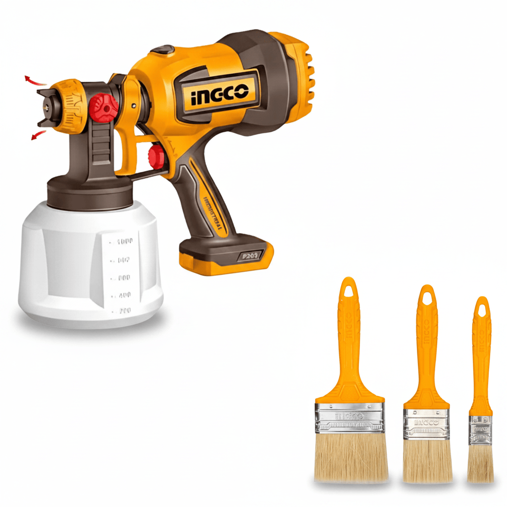 SM Essential Bundles Specialty Hand Tools Ingco Paint Brush & Cordless Spray Gun Combo
