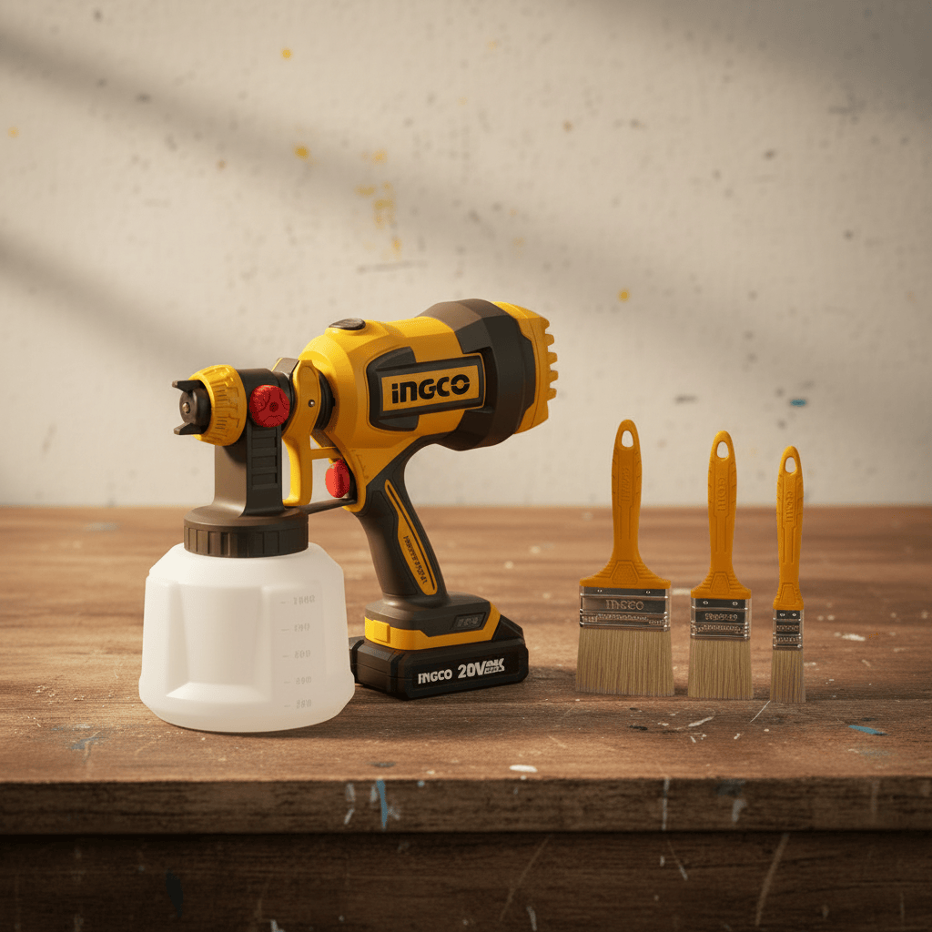 SM Essential Bundles Specialty Hand Tools Ingco Paint Brush & Cordless Spray Gun Combo