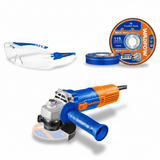 SM Essential Bundles Grinder Wadfow Grinding & Cutting Kit with Angle Grinder, Metal Cutting Disc & Safety Goggles