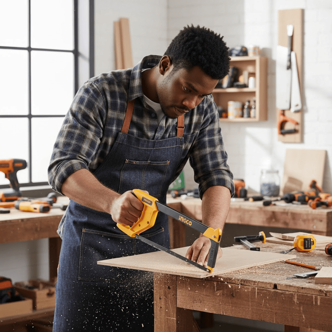 SM Essential Bundles Hand Saws & Cutting Tools Woodworking Precision Kit - Laminate Trimmer, Hacksaw & Chalk Line Reel Set