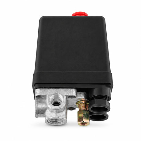 Mirage PS4/5001 four-way single-phase air-compressor pressure switch on a white background