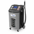 Mirage GD-606 automatic transmission fluid exchanger with digital control panel, gauges, hoses and wheeled 20L cabinet on white background