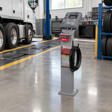 Mirage HJ-931BD-LX automatic tyre inflator parked in an organised heavy-duty vehicle tyre-service bay