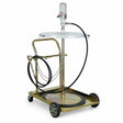 Mirage 61501940 mobile pneumatic grease pump unit with trolley, follow plate, hose and dispensing gun on white background