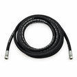 Mirage replacement grease hose 60781408 coiled with metal threaded fittings on white background