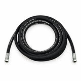 Mirage replacement grease hose 60781408 coiled with metal threaded fittings on white background