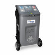 Mirage AC636 fully automatic R134a A/C recovery and recharge machine on a white background, showing its wheeled cabinet, gauges and control panel.
