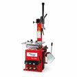 Mirage PL-1200 red semi-automatic swing-arm tyre changer on a white background