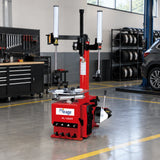 Mirage PL-1292IT tyre changer resting in an organised professional tyre-service bay.