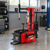 Mirage U-639 tyre changer parked at an organised professional vehicle-service workshop station.