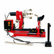 Mirage PL-2900 heavy-duty truck tyre changer with hydraulic arms, control cabinet and floor pedal on a white background