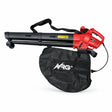 NRG 3000W electric leaf blower and vacuum with attached 35L collection bag on white background