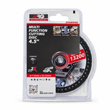 NRG 115 mm diamond metal-cutting disc in branded clear blister packaging on a white background.