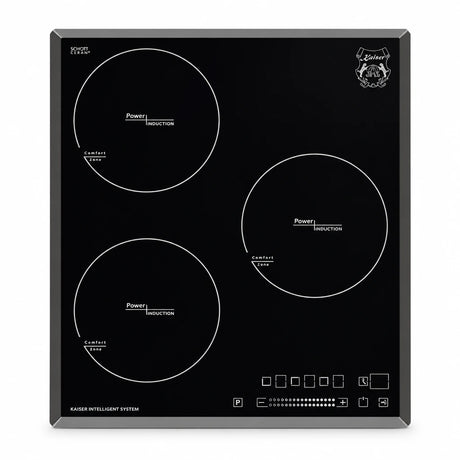 Kaiser Grand Chef KCT 4746 FI 45cm three-zone black induction hob on a white background