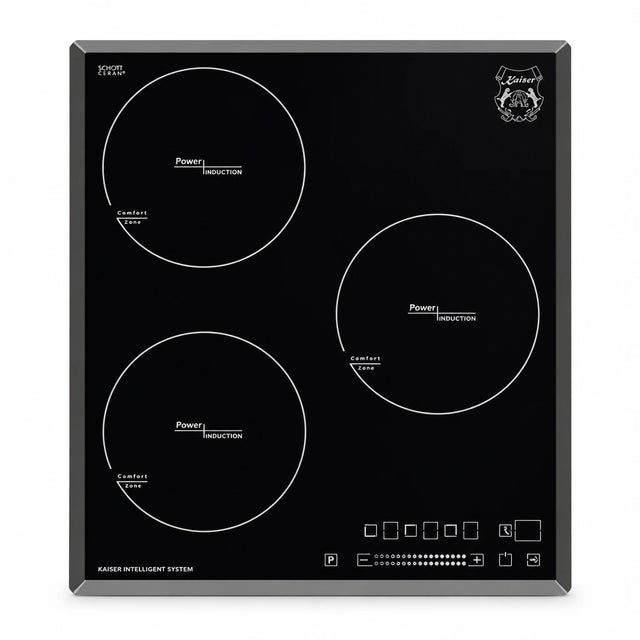 Kaiser Grand Chef KCT 4746 FI 45cm three-zone black induction hob on a white background