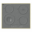 Kaiser KCT 6705 RI Herd grey four-zone induction hob with antique-gold frame and front touch controls on white background