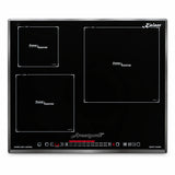 Kaiser KCT 6536 FI Avant black 60cm induction hob with three cooking zones and front slider touch controls on white