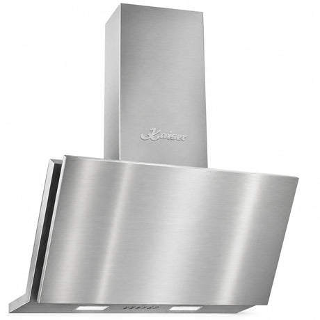 Kaiser Avantgarde Pro AT 9455 N Eco stainless steel 90cm angled cooker hood on a white background