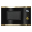 Black Kaiser Art Deco built-in microwave oven with light metallic trim and right-side digital controls on a white background.