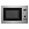 Kaiser Avantgarde Pro EM 2520 built-in stainless steel multifunction microwave oven with black glass door and right-side controls on white background