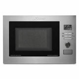 Kaiser Avantgarde Pro EM 2520 built-in stainless steel multifunction microwave oven with black glass door and right-side controls on white background