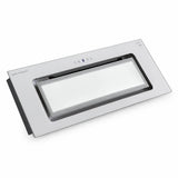 Kaiser Avantgarde Pro 90cm white glass and stainless-steel built-in cooker hood EA 946 W Eco on a white background.