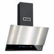 Kaiser Avantgarde Pro 60cm steel and black angled glass cooker hood with front controls