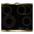 Kaiser Empire KCT 6385 Em 60cm black ceramic hob with four bronze-outlined cooking zones and front touch controls on a white background.
